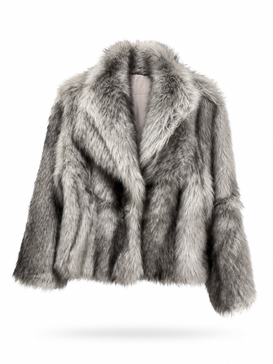 Giacca Donna in Pelliccia Sintetica Sfumata 408 grigio.nero taglia unica 45-60kg
