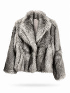 Giacca Donna in Pelliccia Sintetica Sfumata 408 grigio.nero taglia unica 45-60kg
