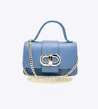 Genuine leather shoulder bag, MINI size, made in Italy, art. 112413 Light Blue
