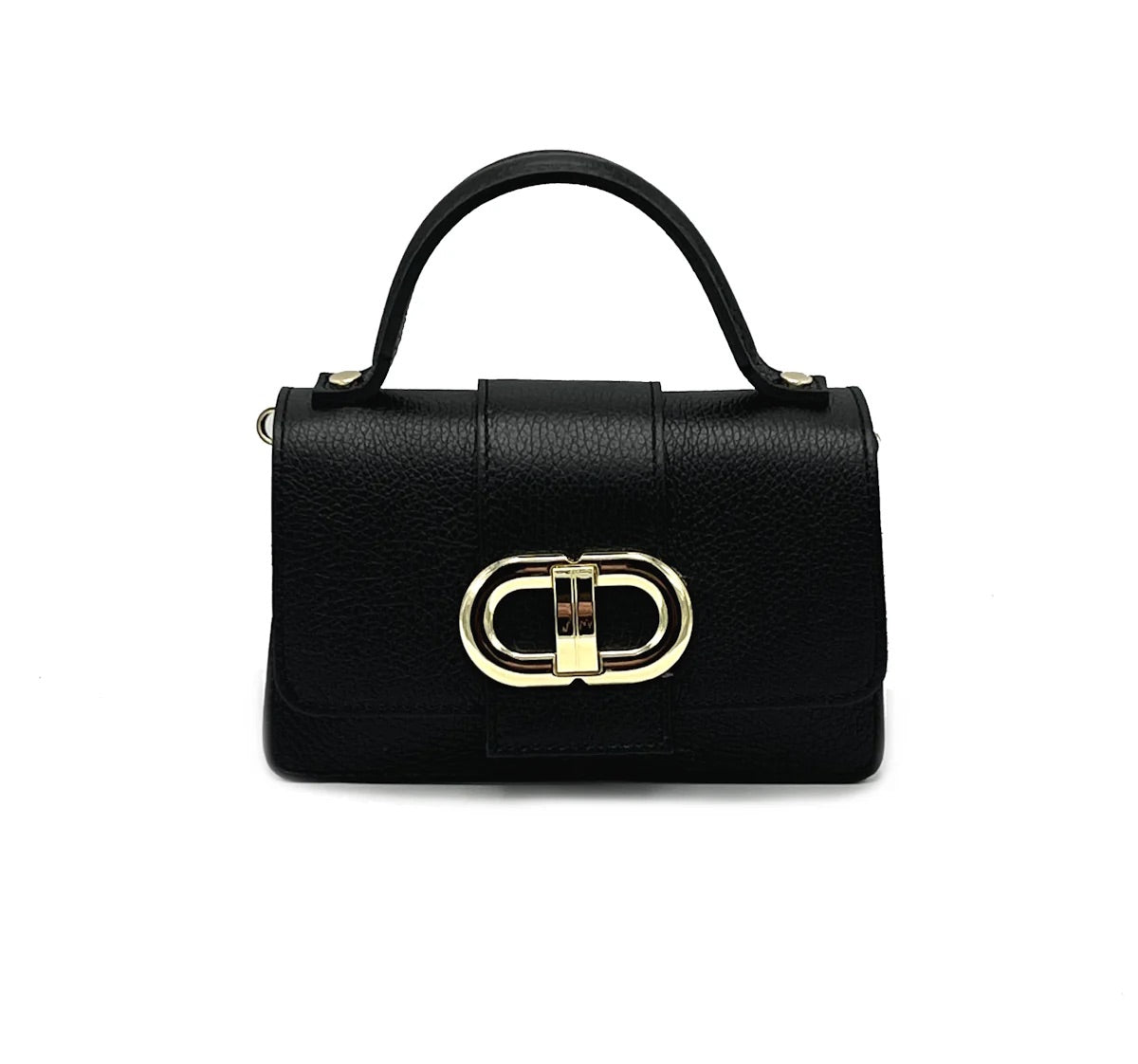 Genuine leather shoulder bag, MINI size, made in Italy, art. 112413 Black