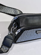 Borsa a tracolla a banda larga popolare borsa con strass con diamante brillante da donna 2024 nuova borsa per fotocamera con diamante alla moda borsa quadrata piccola a spalla singola