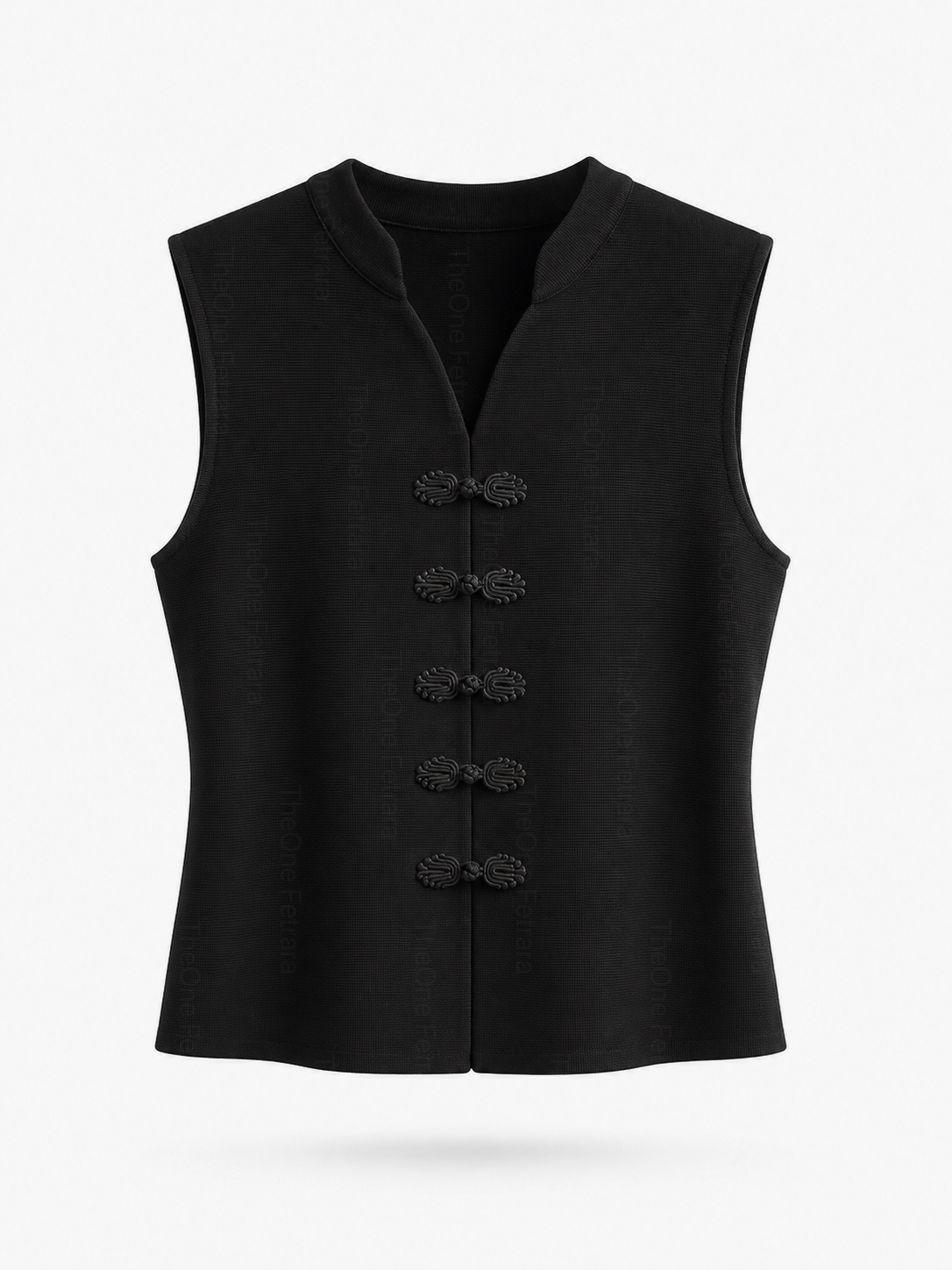 Gilet in Maglia Donna con Bottoni Decorativi – Smanicato Elegante Nero Taglia unica-40-55kg