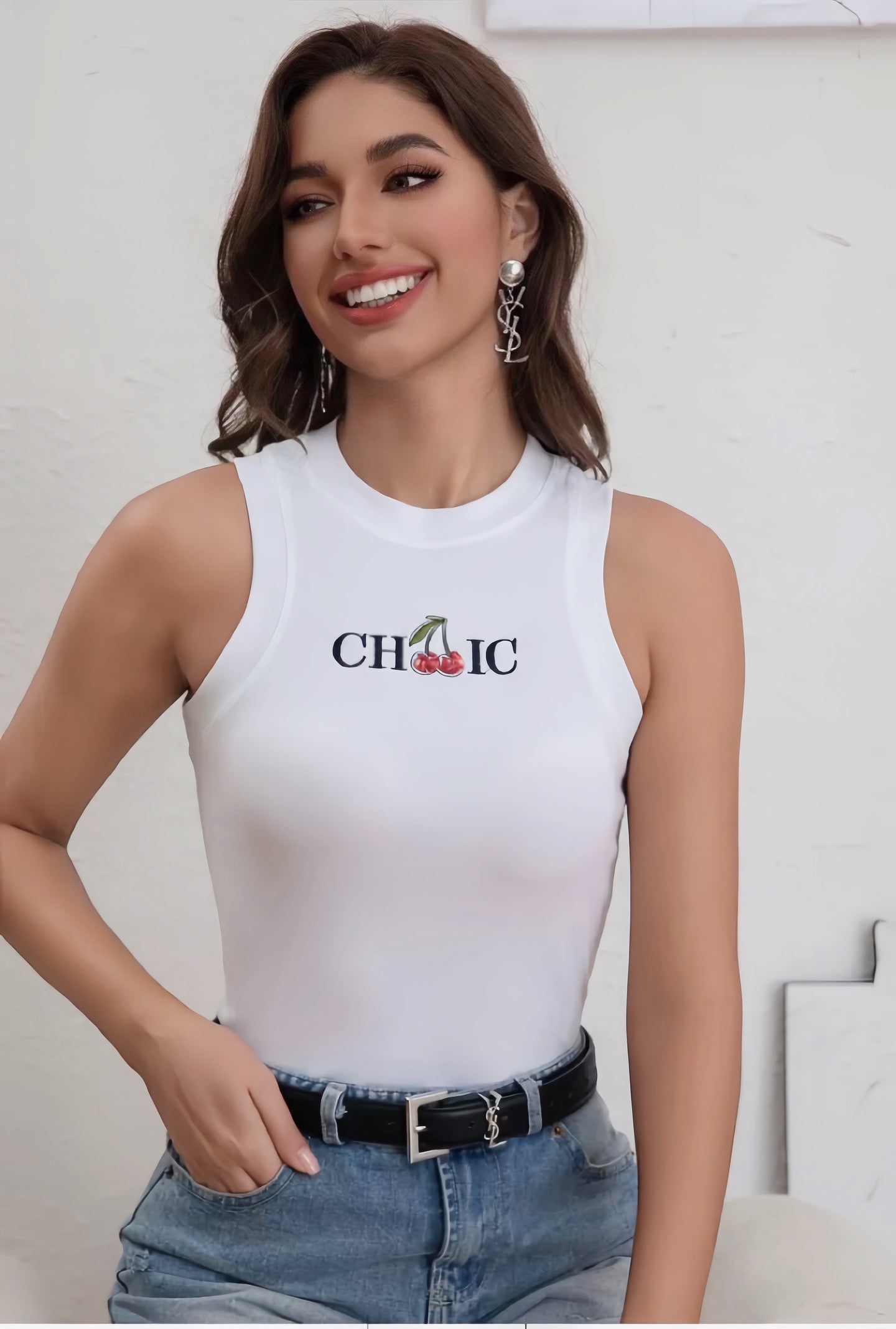 Gilet con ricamo ciliegie 🍒