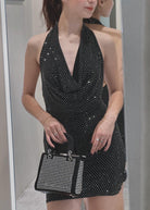 Abito con strass senza schienale