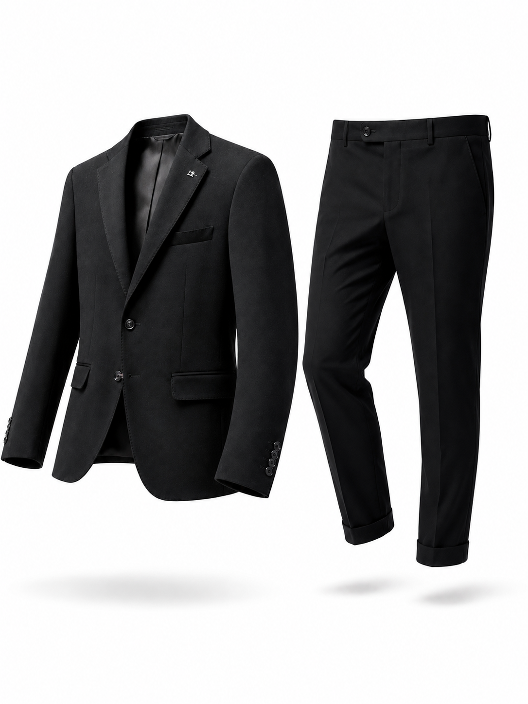 Abito Uomo Slim Fit Made in Italy 2 Pezzi – Tessuto Elasticizzato Nero
